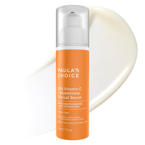 Paula's Choice 25% Vitamin C + Glutathione Bright Serum, 1.0 fl oz (30 ml) / High Concentration, Sensitive Skin, Hypoallergenic, Fragrance-free, Cruelty Free, Genuine Product