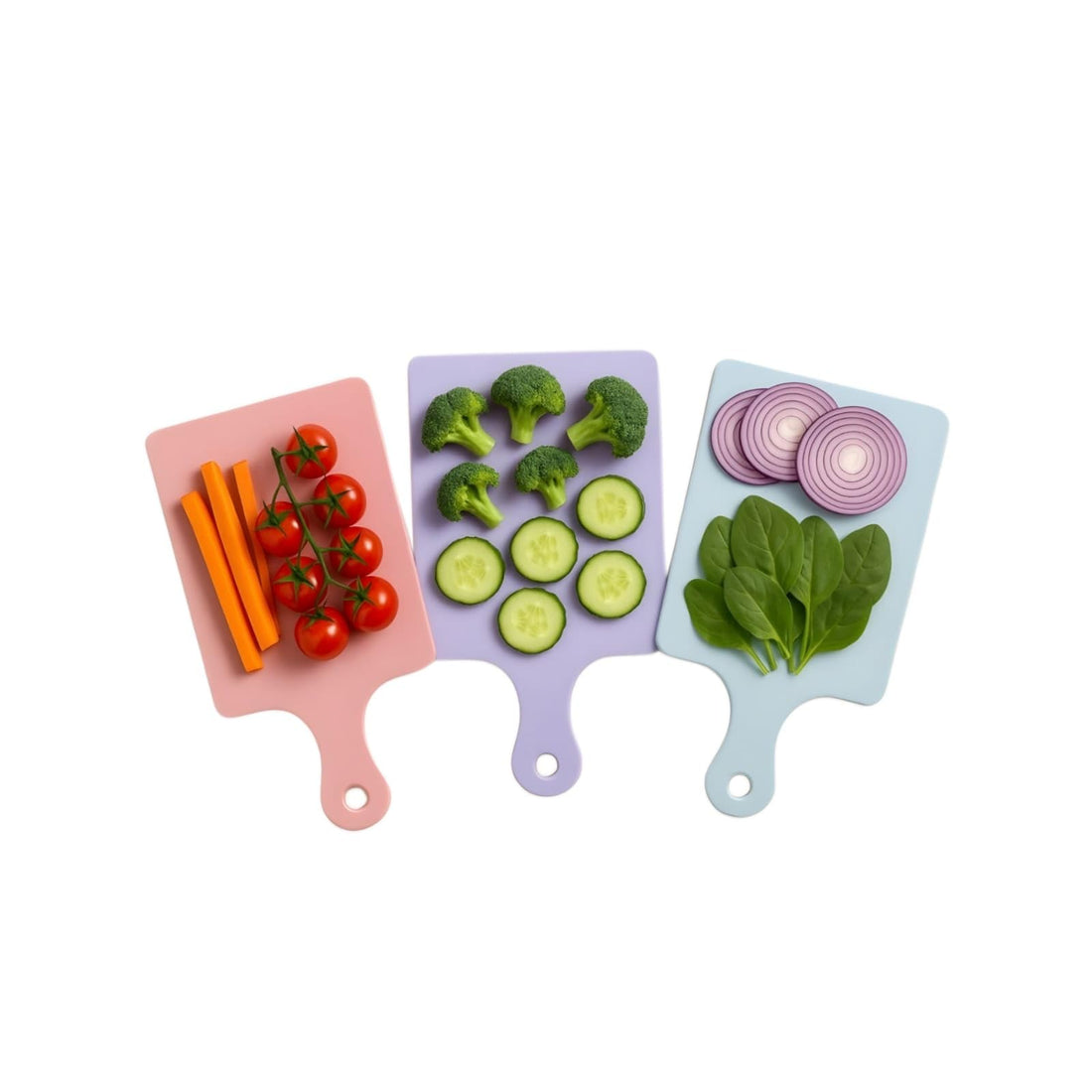 Plastic Cutting Board With Handle Durable High Quality Multi Color For Kitchen (L)