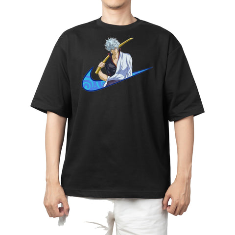 acid wash gray oversize Youth t-shirt Black gintama 1
