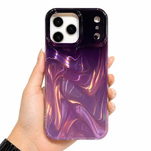 Eco Case for iPhone 17 Pro Max Star Diamond Raised Camera Protection New Case 2026, Trendy 3D Aesthetic wave Ripple Mirror Glitter Colorful Mobile Fancy Cover for iPhone 17 Pro Max (W6)