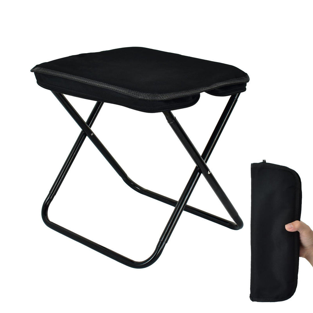 Collapsible Stool, Portable Chair, Lightweight Portable Stool for Adults, Portable Chairs for Adults, Holds Up to 220LBS, Ideal for Camping, Hiking, Outdoors, and Events