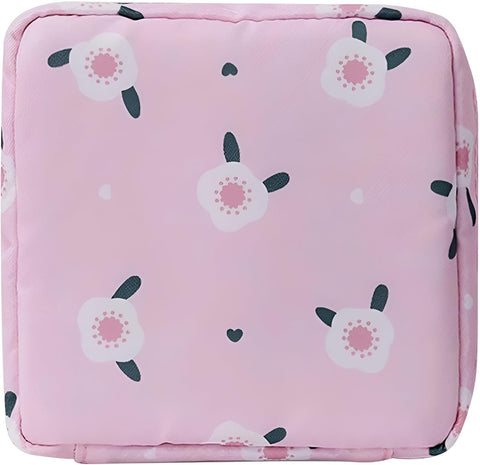 Mini Zipper Storage Pouch – 2 Pack Multipurpose Waterproof Bags for Women | Sanitary Pad Holder, Cosmetic Organizer, Travel Pouch | Compact, Durable, Soft Fabric Design