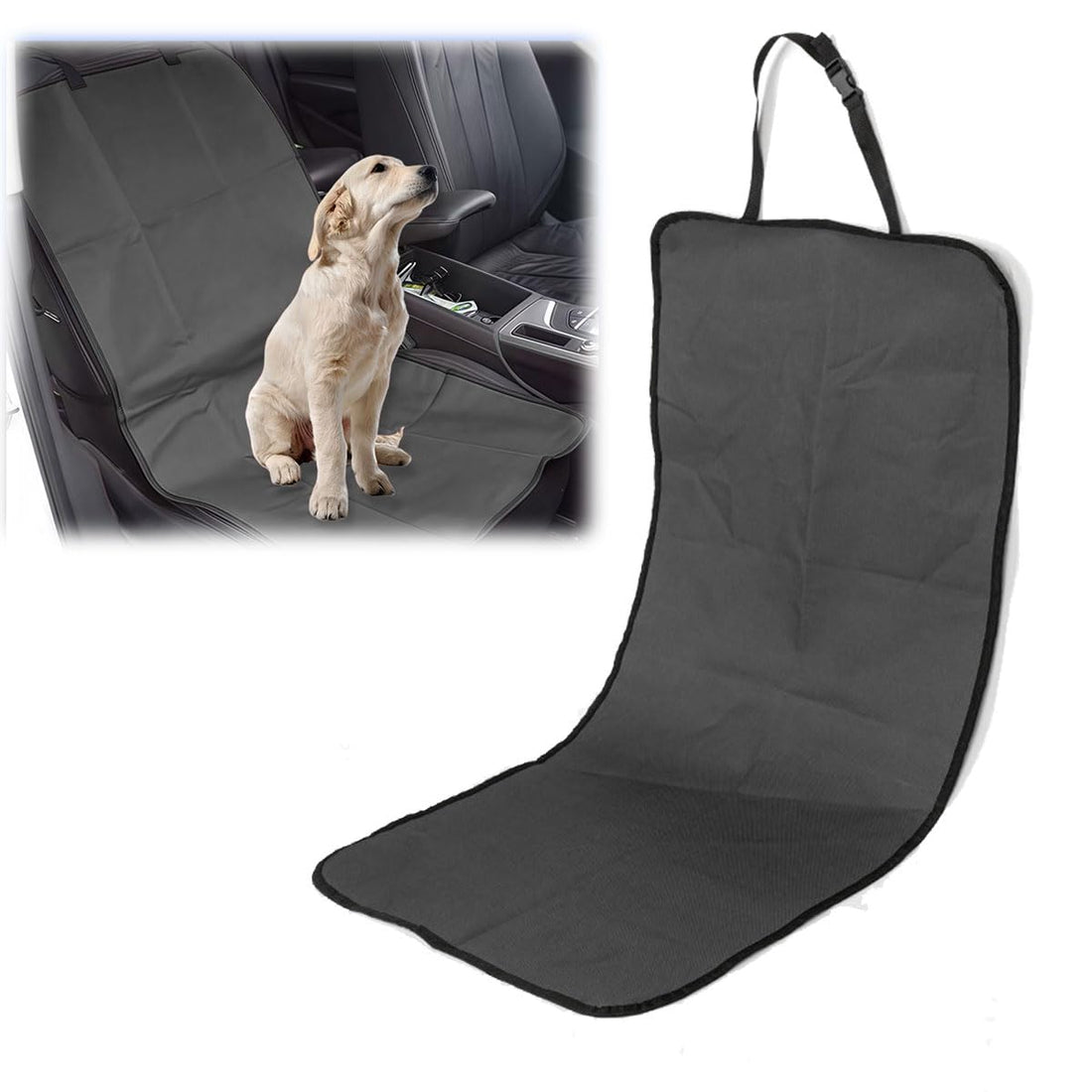 Car Seat Cover for Dogs, Waterproof Scratch-Proof Car Seat Cushion Pad, Oxford Cloth Safety Travel Pet Mat, Universal Automotive Interior Protector for Cars, Trucks, SUVs (Black)