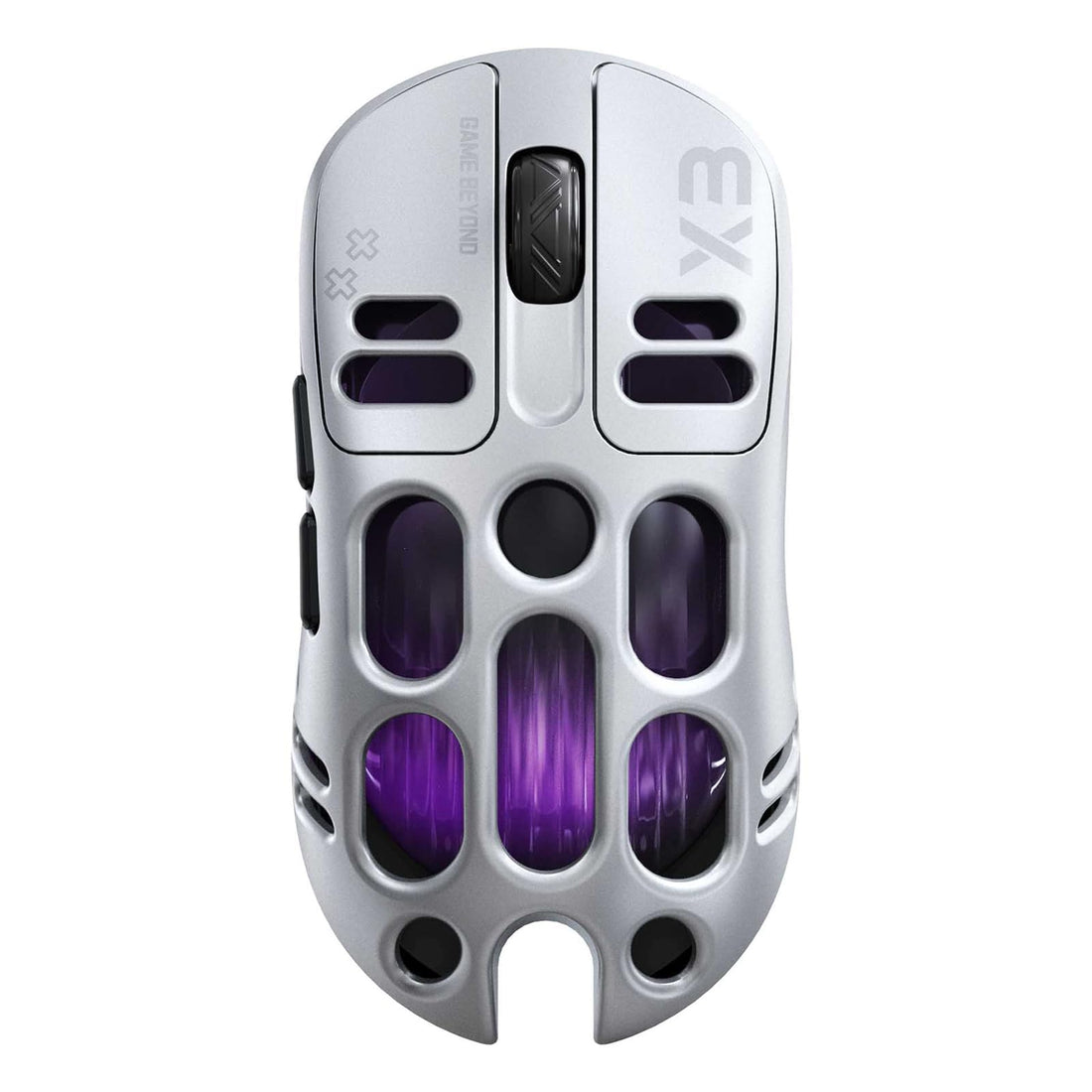 wireless gaming mouse, 26,000 DPI, PAW3395DM sensor -80g lightweight cut design -5 programmable buttons -5 dynamic light synchronous RGB - Steel gray