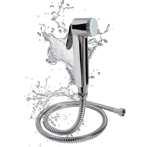 Outdoor Bathroom Shattaf Set - Unlimited Purity - Versatile Bidet for Personal Care - Portable Personal Care Shattaf Set (Plastic External Shattaf Silver)