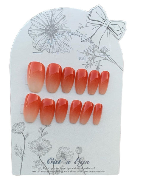 PRESS ON NAILS- 12 pcs Medium -False Nails, Perfect For Parties, Comes With 1 SHEET DOUBLE FACE- - N03