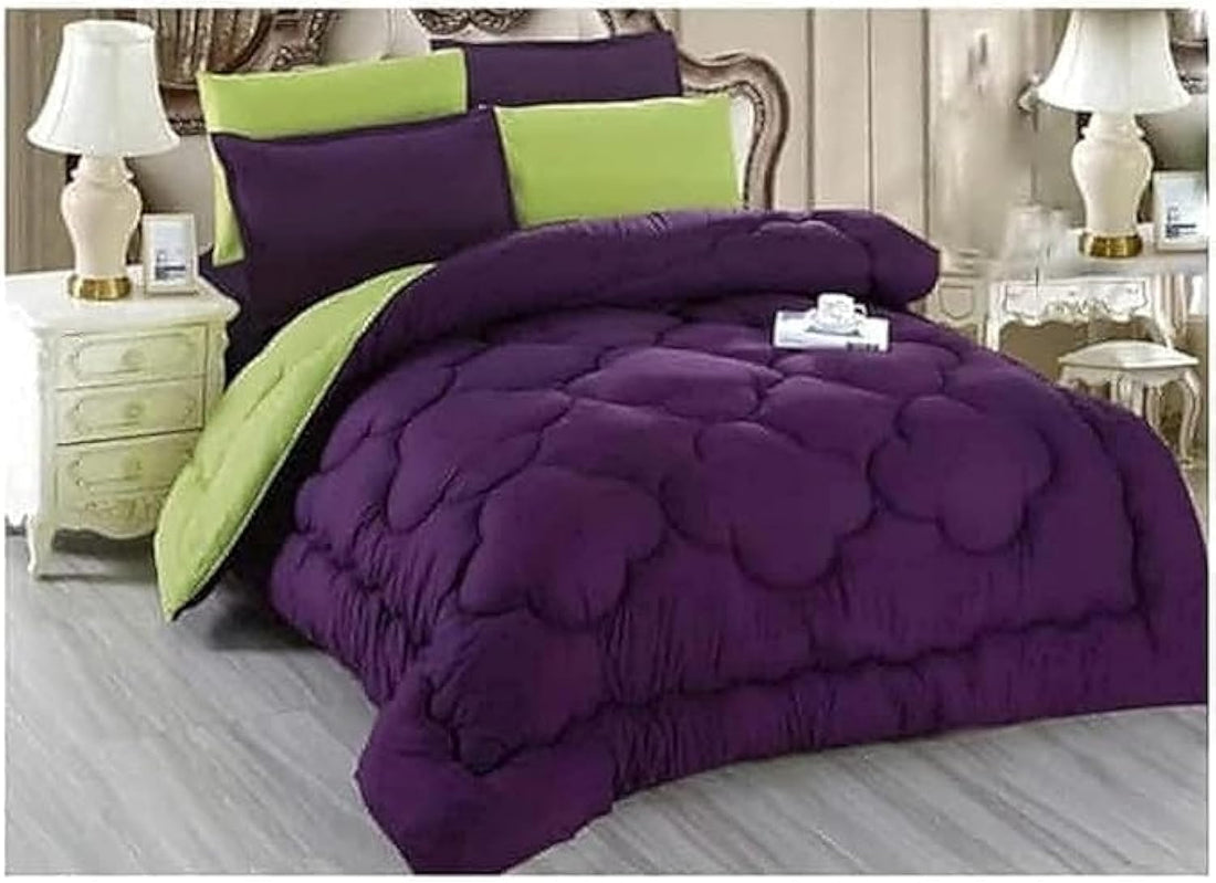 Snooze, Double face winter quilt, 220 * 235 cm, Mouve& Lemon green