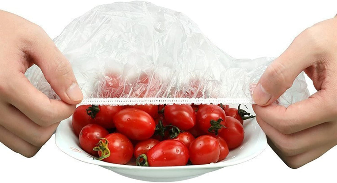 Circle M 100-Pack Reusable Elastic Food Storage Covers: Stretch Plastic Bowl Lids