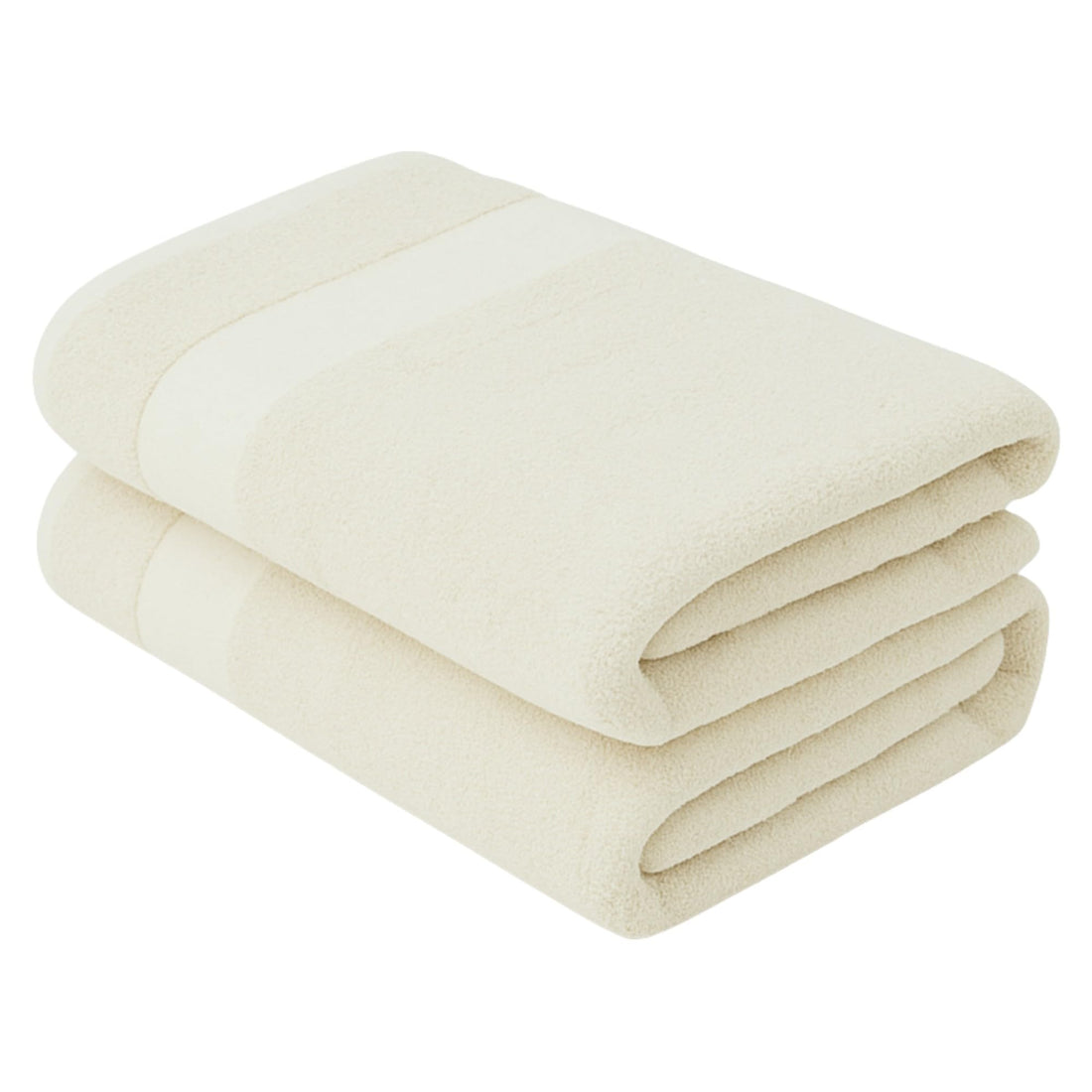 ATEN Homeware Supreme Egyptian Cotton Bath Towel Set – 2 Piece Set with 2 Extra Large Bath Towels 70 x 140 cm, Ultra Soft, Highly Absorbent, OEKO-TEX Certified, Made in Egypt (Cream)
