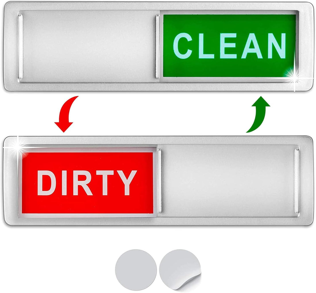 Dirty Clean Sign for Dishwasher for Changing Sign Heavy Duty Magnet with Sticker for Refrigerator Washing Machine Accessories-Silver