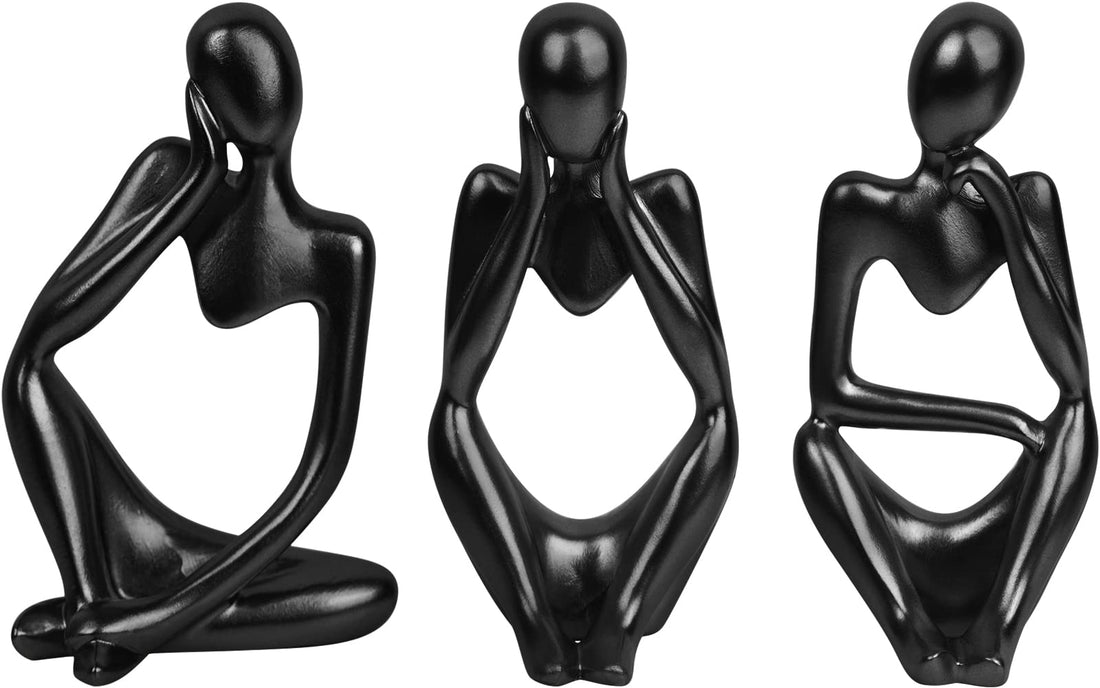 ANAKEY Thinker Statue. Home Decor.Black Decor.Living Room Decoration.Abstract Art Sculpture.Office Decor.Coffee Table Decor.Cabinets Decoration.Valentine's Day.(Black)
