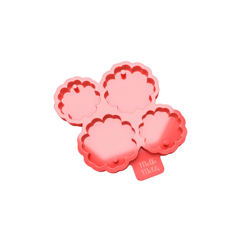 MelbMolds 7 Petals 4 Cavities Flower Silicone Mold for Epoxy Resin – Personalized Name Tags Key Charms and Cute Accessories