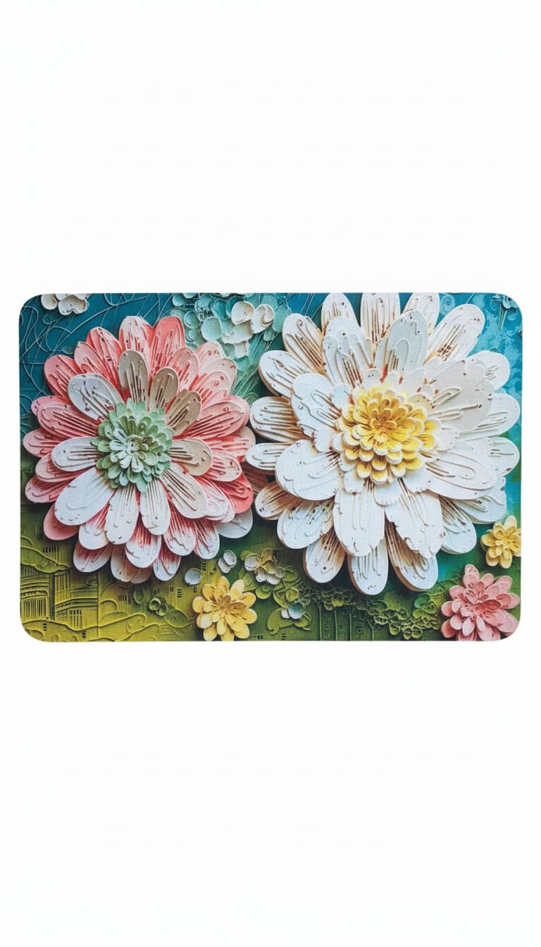 Non-Slip Decorative Floor Mat, Soft Absorbent Indoor Room & Door Mat, Multi-Purpose for Bedroom, Living Room, Kitchen, Bathroom (F)