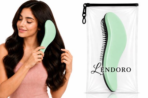 Detangling Hair Brush, Painless Detangler with Flexible Bristles, for All Hair Types, Wet or Dry (1, Green)