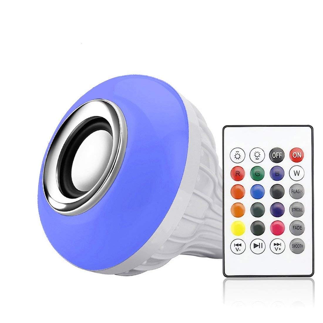 LED Music Light Bulb, E27/12W led Light Bulb with Bluetooth4.0 Speaker, RGB Changing Color Lamp Built-in Audio Speaker with Remote Control
