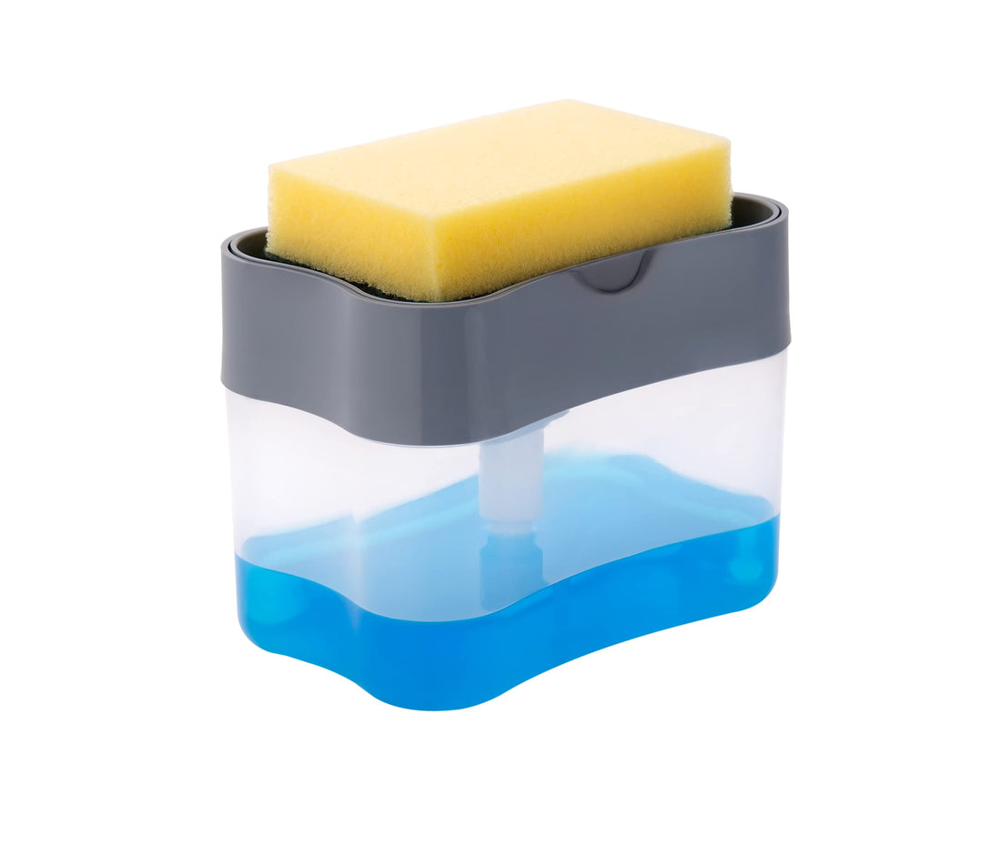 ZooY Smarty 2 in 1 Soap Dispenser for Dishwasher Liquid Holder, Liquid Dispenser Through Pump (Multi-Color, 400 ML) with Sponge