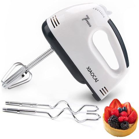 Leaflai Electric Hand Mixer, 7 Speeds, 180W, Stainless Steel, White