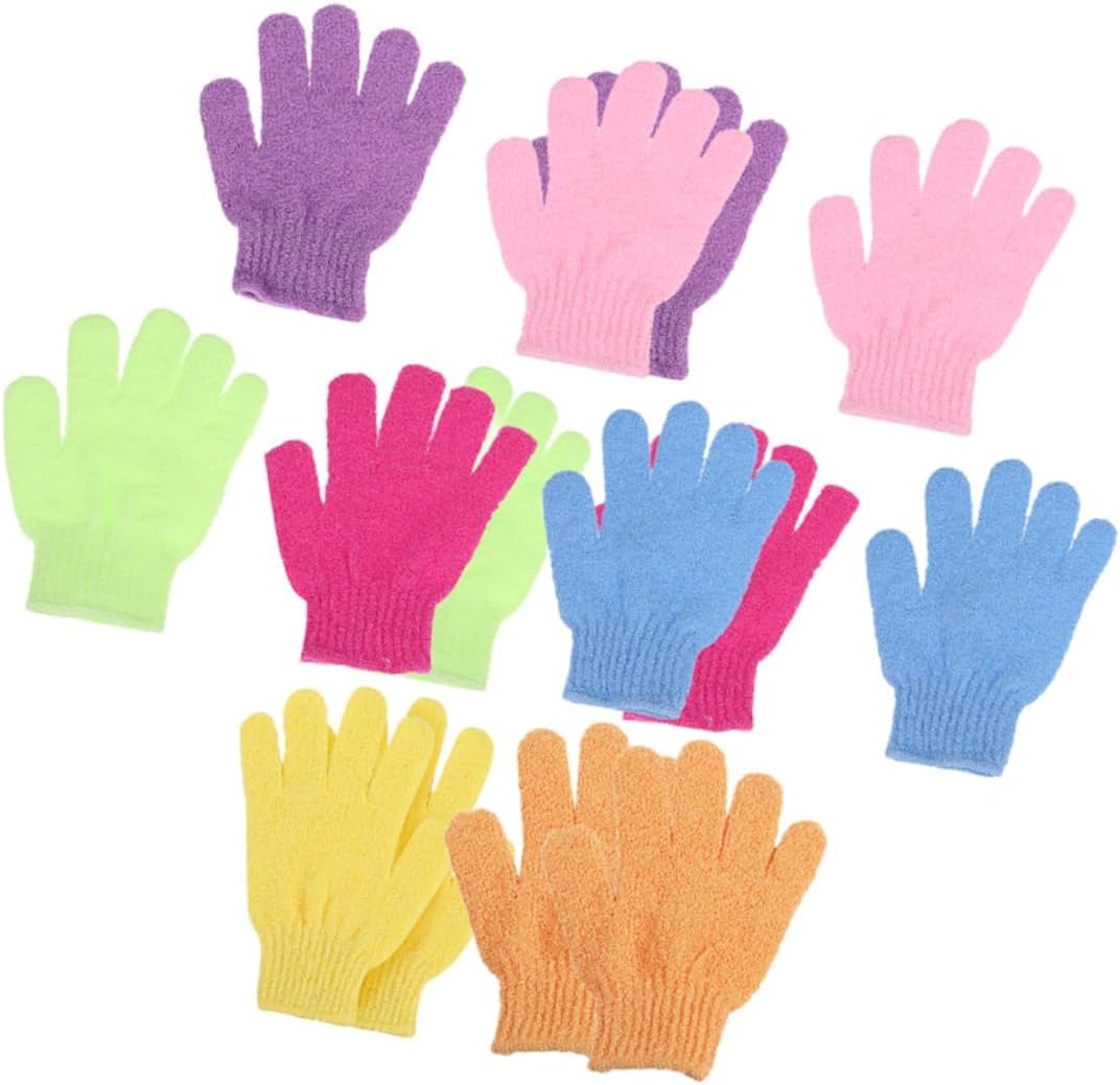 Exfoliating Gloves - Shower Gloves Exfoliating Body and Bath Gloves - Exfoliate Ingrown Hair and Dead Skin - for Shower, Spa, Massage, Remove Dead Skin Cells - Multi Color_2 Pieces