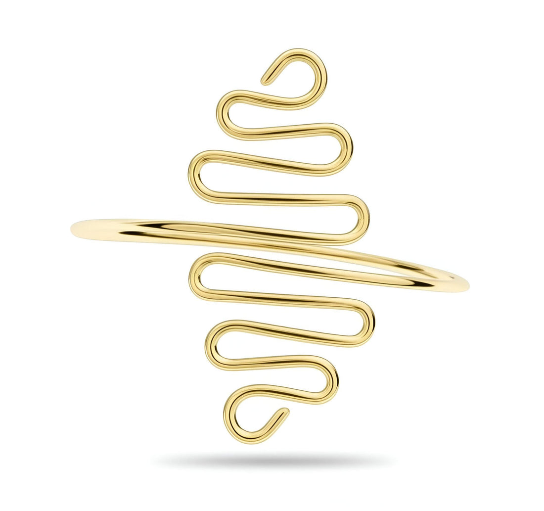 Women's Arm Ornament - Egyptian Spiral Design Bracelet, 28 cm, Comfortable Fit for Upper Arm Accessories