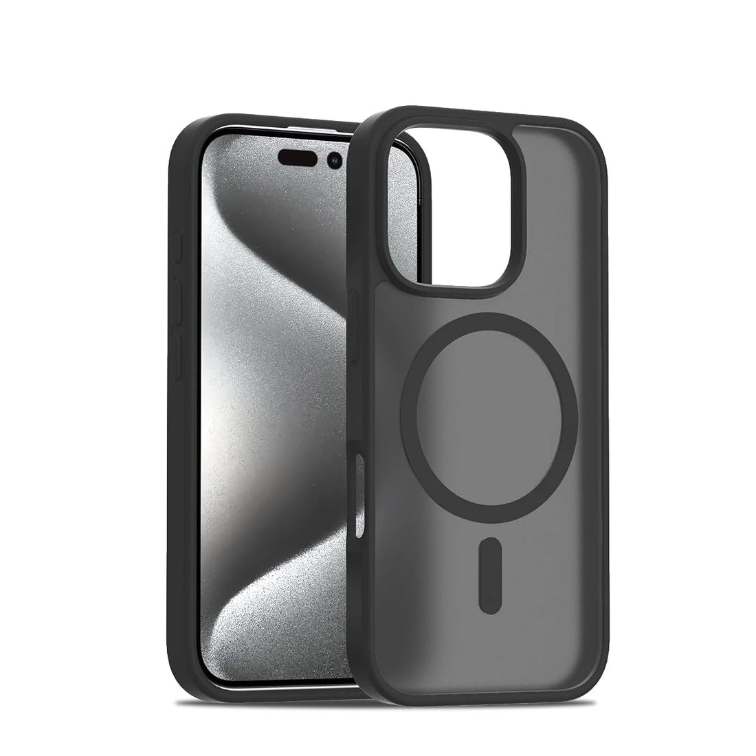 Next Store Durable Case Compatible with iPhone 13 Pro Max, Supports Wireless Charging, Slim Shockproof Design, Stylish Translucent Matte Back Cover.(Black)