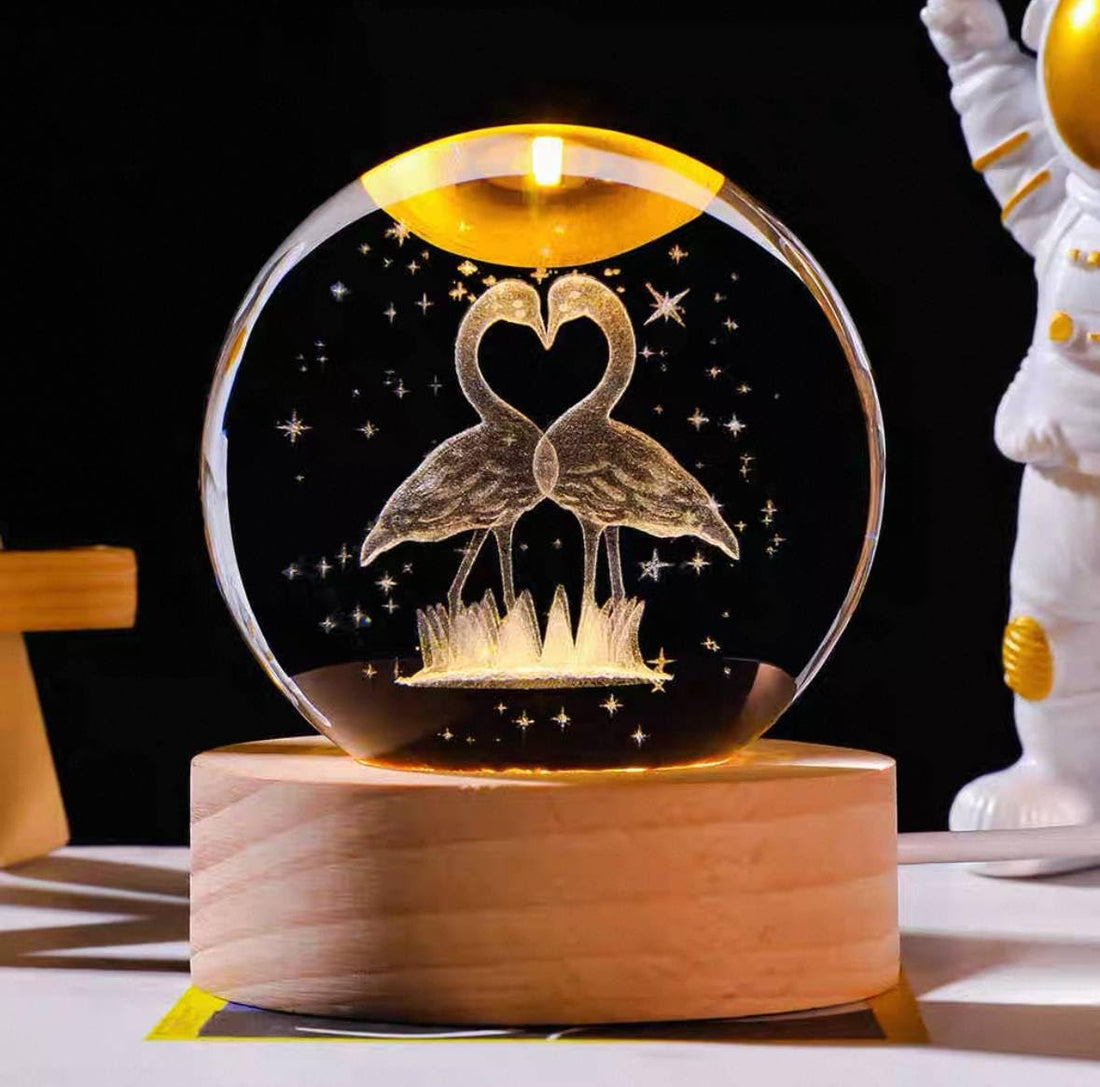 Star Galaxy Series Crystal Globe Luminous for Home Decor, 3D Carved Glass Ball Ornament, Birthday Gift, Night Light Decoration (Figure 10)