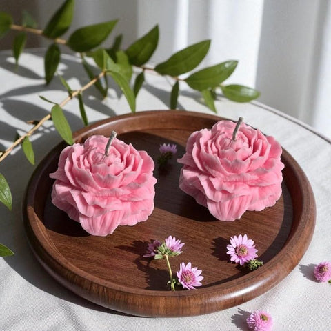 Kaantam Peony Flower Scented Candle Rose Fragrance Decorative Soy Wax Candle for Gifting, Home Décor & Festivals (2)