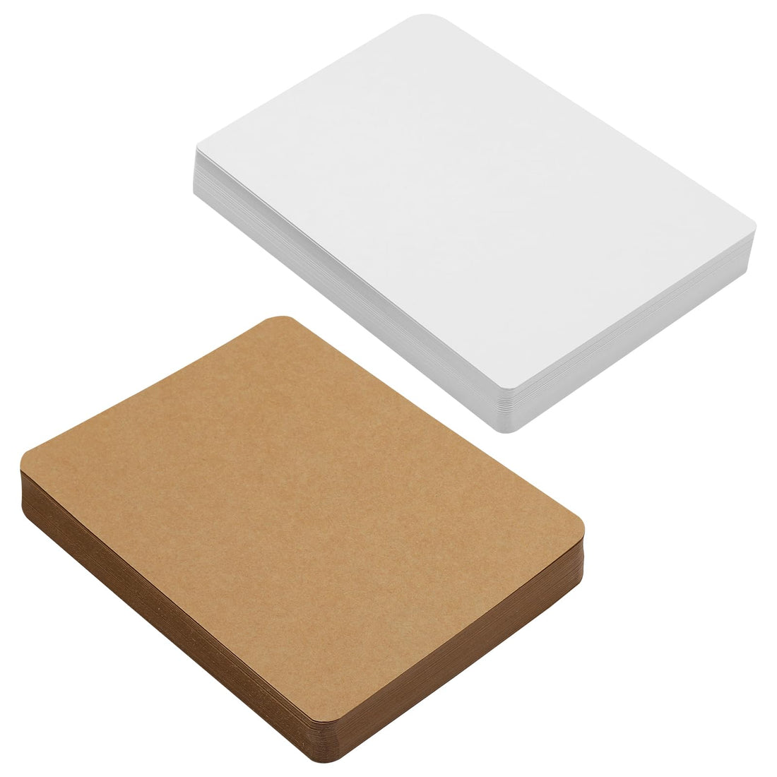 VOSSOT Pack of 100 A6 Kraft Paper Cards, 14.8 x 10.5 cm Index Cards, 300 g/m² Postcards, Blank Cards, Kraft Cardboard for Printing, A6 Cardboard, Printable Postcards for Printing, Invitations,