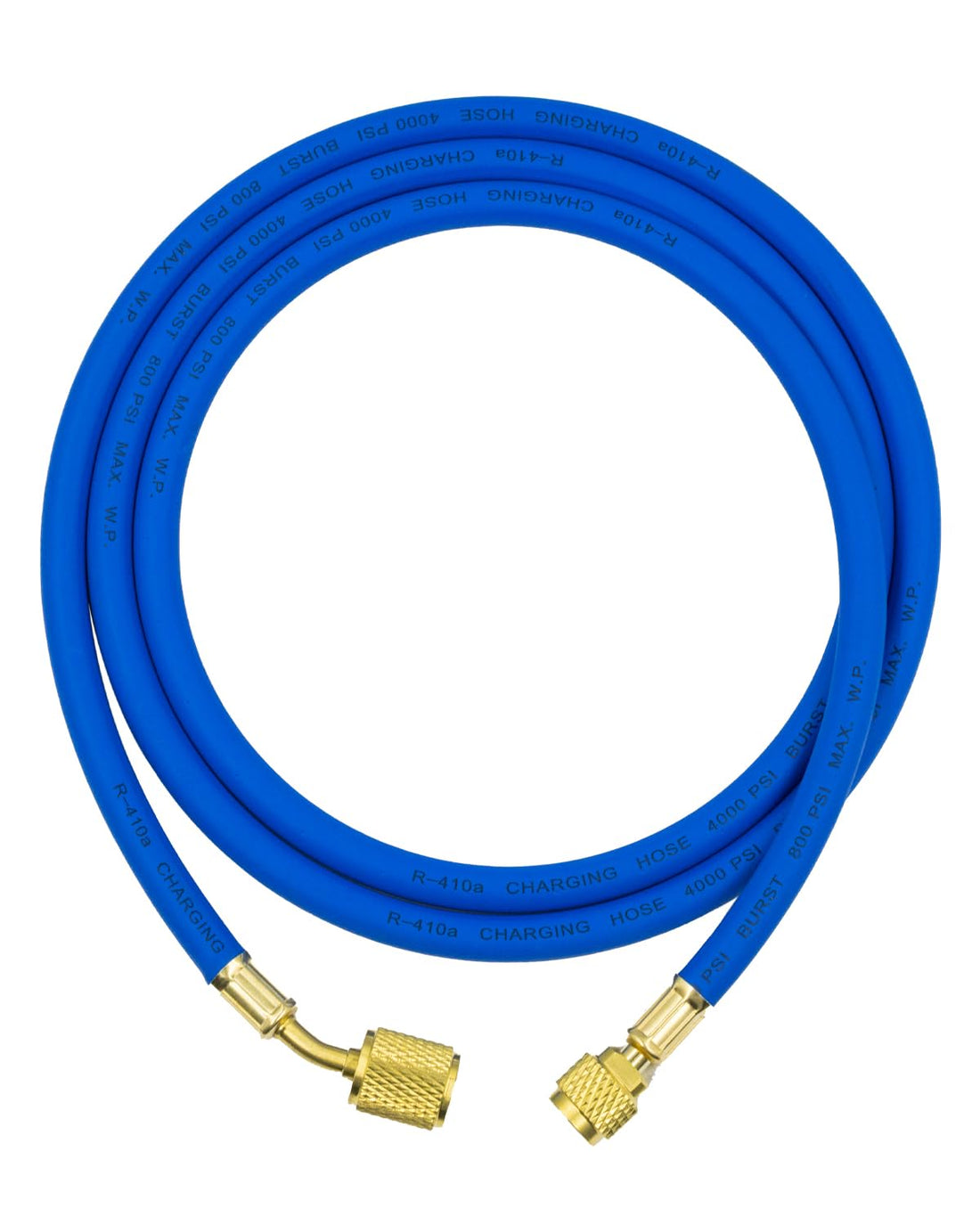 3/8" Diameter Refrigerant Hose, 3/8" FL to 1/4" FL Vacuum Certified, for R410A R134A R22 and All Common Refrigerants, Faster HVAC Evacuation and Recovery, High-Flow, 6 FT, Blue