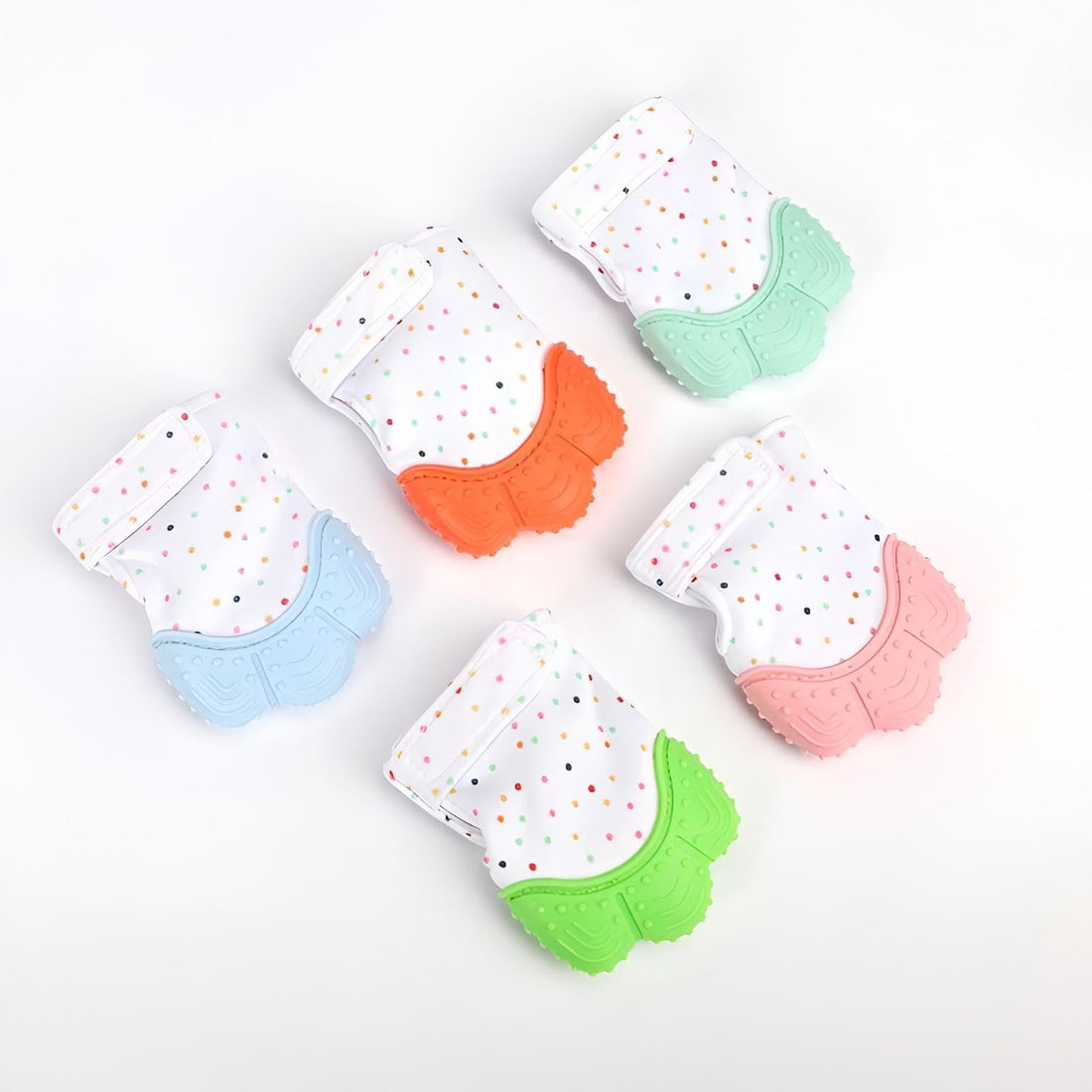 Baby Mitt - Anti-Scratch Teething Mitt with BPA Free Silicone Beads, Soothes Irritated Gums During Teething, Adjustable Wrist Strap for a Secure Fit, Washable Fabric, Perfect Gift for Newborn (2pcs)