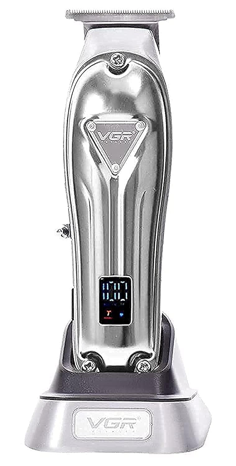 VGR 908 Hair Clipper Professional Personal Care Barber Trimmer For Men Shaver LCD Rechargeable Metal Electric Base Salon V908