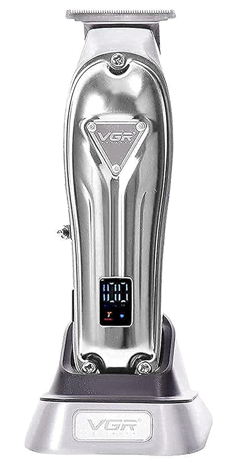 VGR 908 Hair Clipper Professional Personal Care Barber Trimmer For Men Shaver LCD Rechargeable Metal Electric Base Salon V908