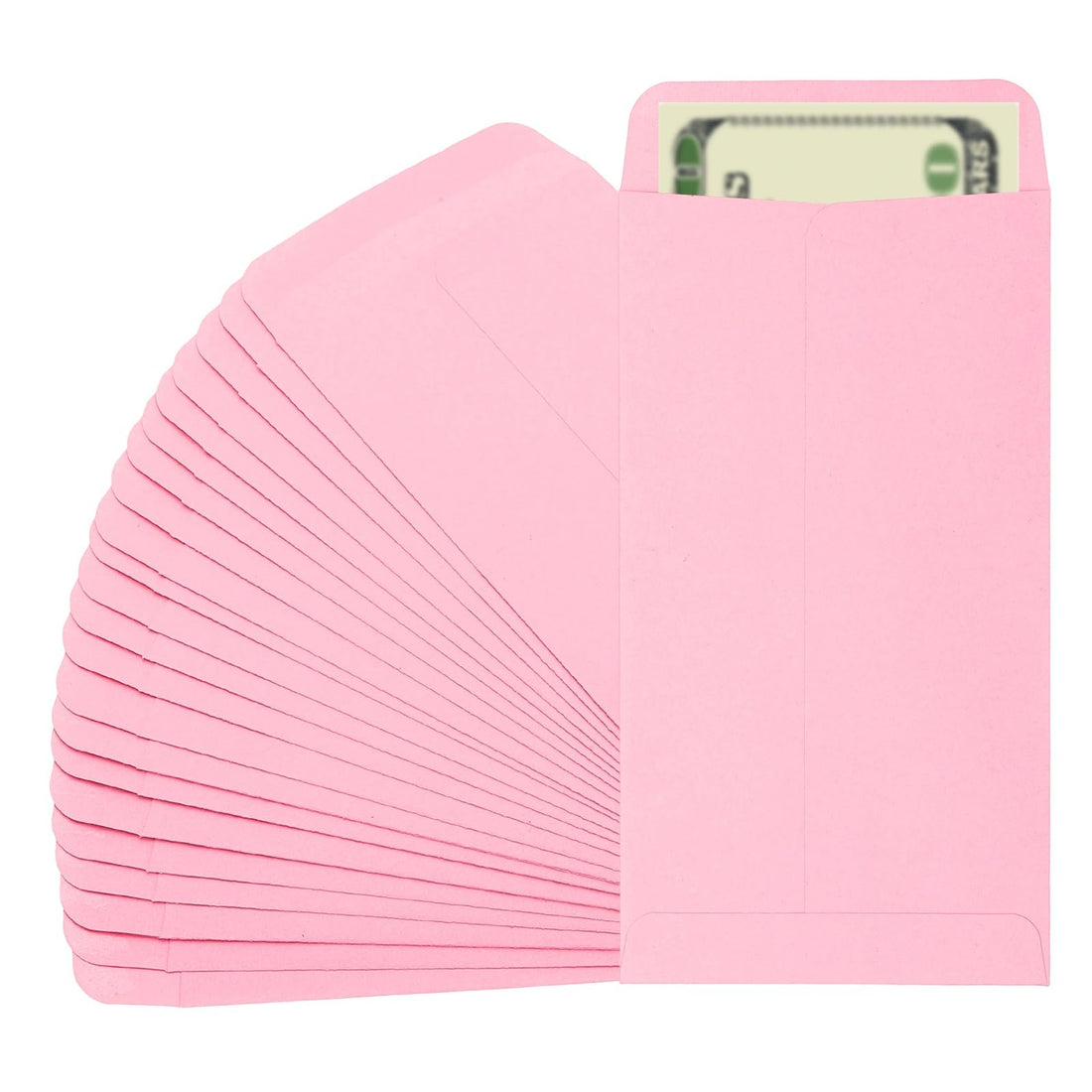 PATIKIL Money Envelope, 25 Pack 6.5" x 3.5" Cash Envelopes Money Holder Bags Budgeting Saving Challenge Letter for Gift Coins Checks Tickets Jewelry Passport Card, Pink