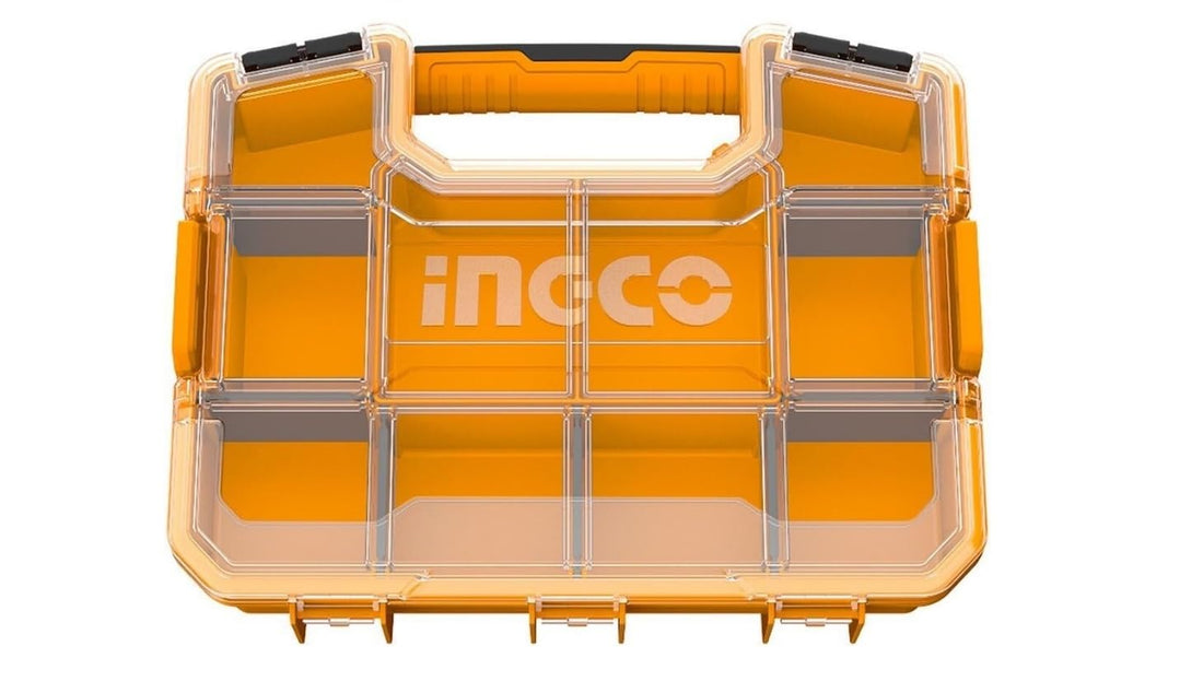 INGCO PBX1211 12 inch plastic component box,Dimensions : 30.5cmx23cmx6.5cm, Tool Box Organizer Carrying handle,10 compartments, Material : polypropylene