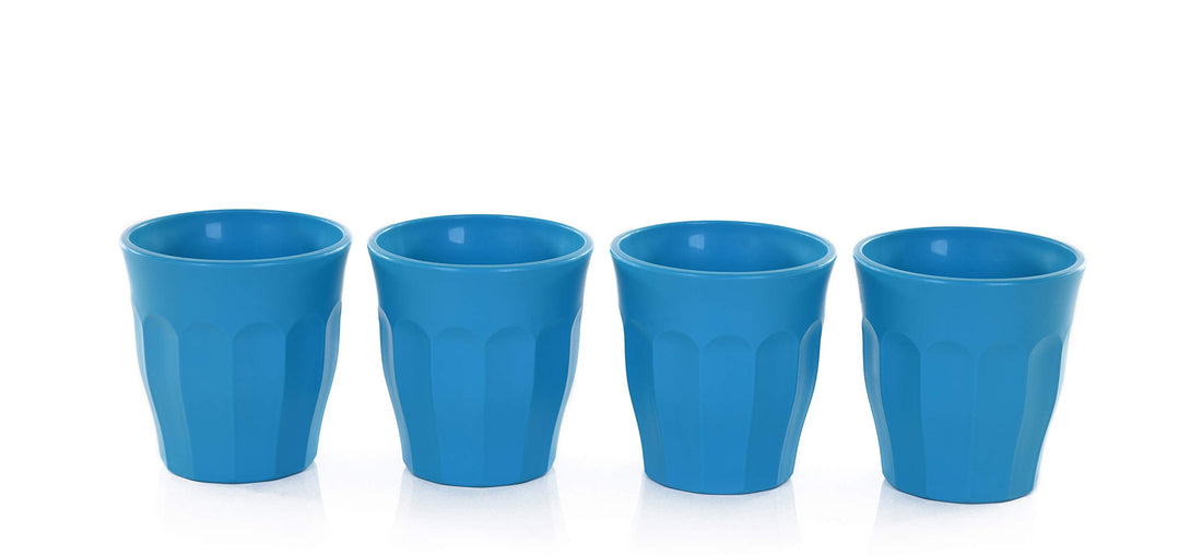 Mintra Home Unbreakable Cups and Tumblers 4pk (Bold Collection) (Turquoise, Cup 175ml (5oz) - Mini Cup, Small Cup, Shot Cup - 3inH x 2.75inW