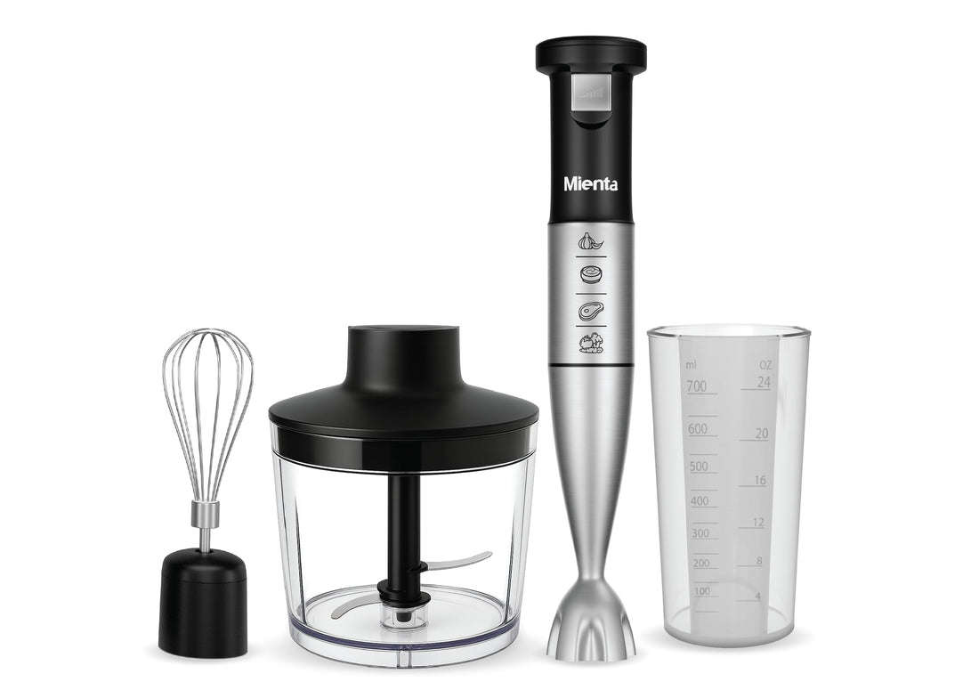 Mienta Hand Blender 1000 Watt Capacity Chopper and Bowl 700ml - Stainless - HB111735A