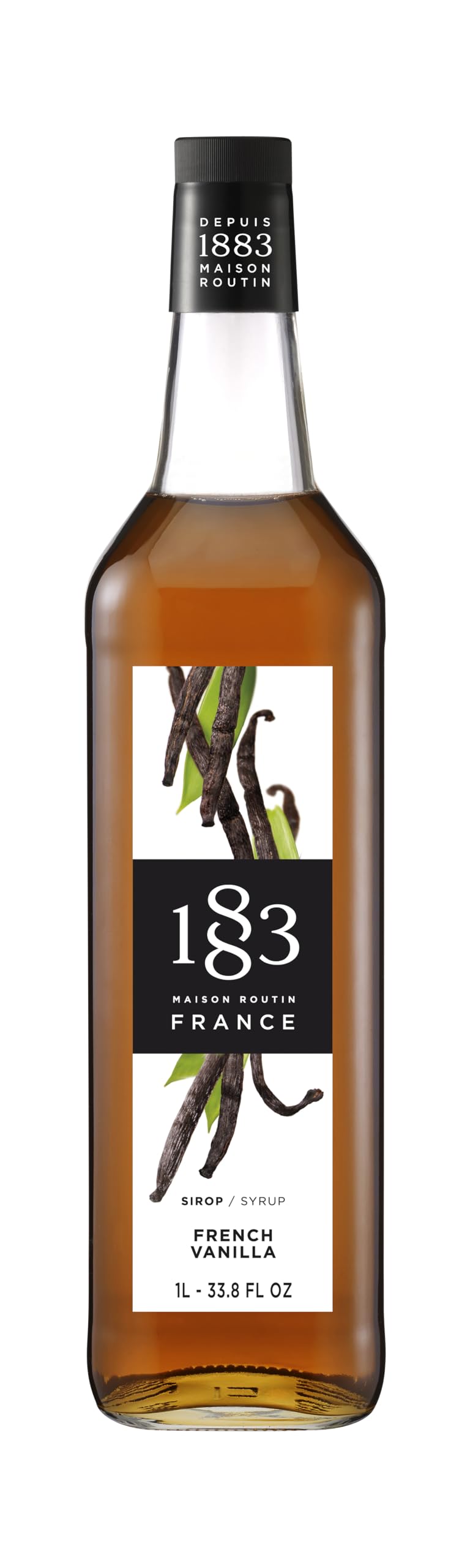 1883 MAISON ROUTIN FRANCE, French Vanilla Syrup, Glass Bottle, 1 Liter, Made in France