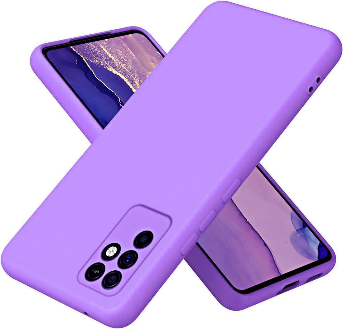 High-quality Silicone Case Anti-Shockproof With A Modern, Streamlined Design And Inner Lining, Compatible with Infinix Note 10 (Purple)