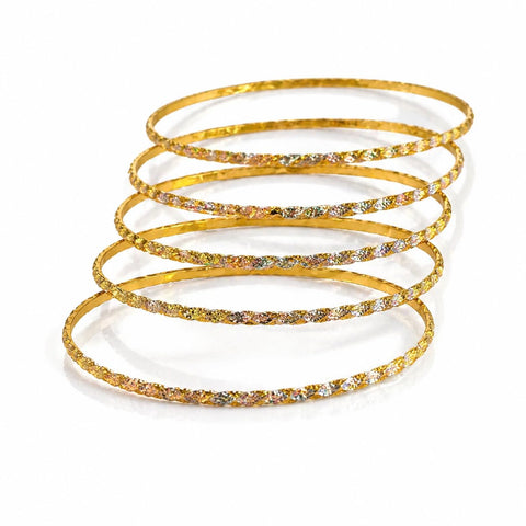 Gold Glitter Bracelets Set of 6 for Women.