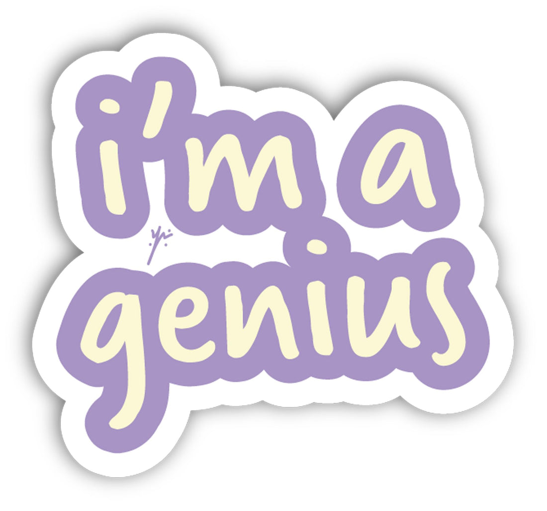 YM Sketch Laptop Sticker - Genius| English Sarcasm Quote|6x6 cm-1Pcs|Easy peel - Hard to Tear|For Laptop & Macbook -Team Gifts-Notebook & Planner-Car skateboard