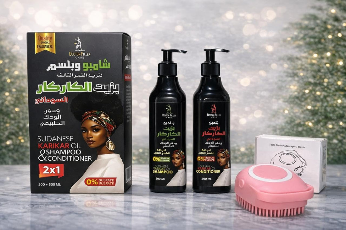 Dr.Filler Sudanese Karkar Shampoo and Conditioner Set for Dry and Damaged Hair 500ml Each Pack of 2