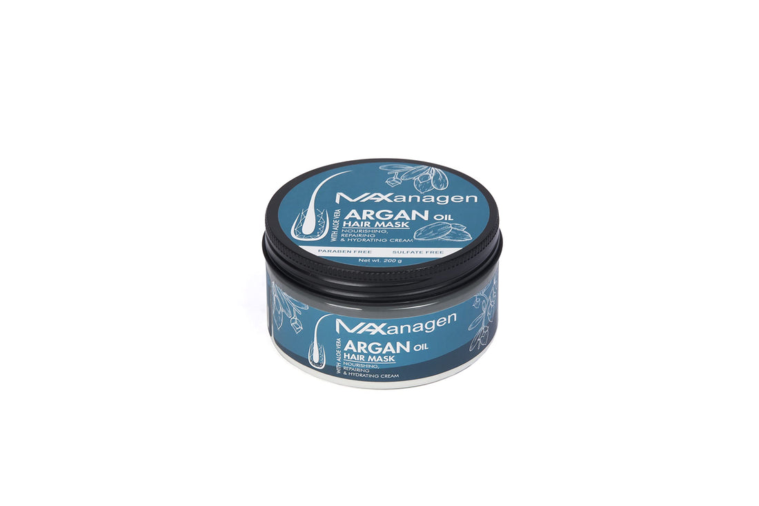 Maxanagen Hair Mask With Aloe Vera And Argan Oil - Paraben Free & Sulfate Free 200 gm