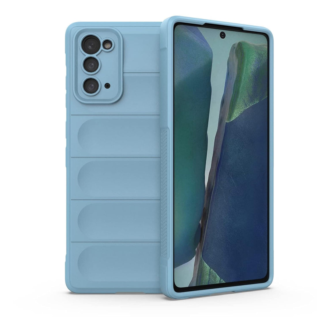 Samsung Note 20 Shockproof Silicone Camera Protection Case Cover (Light Blue)