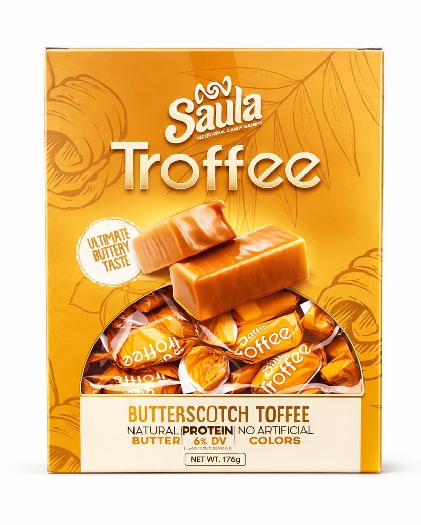 Saula Troffee ButterScotch Toffee 100 Pieces