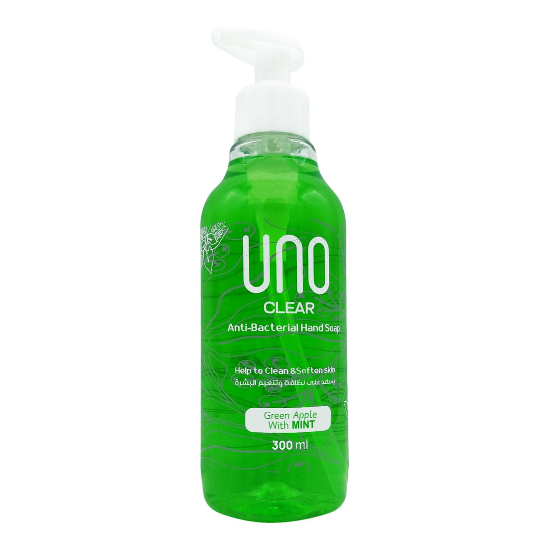UNO Clear Anti-Bacterial Hand Soap Green Apple With Mint Sent - 300ML