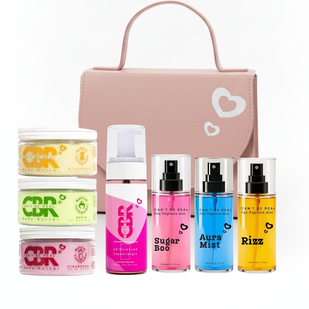 Bride Essentials Set for Honeymoon & Newlyweds – Body Butter (3 Flavors), Fragrance Mist (3 Scents) & Feminine Cleansing Foam – Bridal Self-Care Gift Set