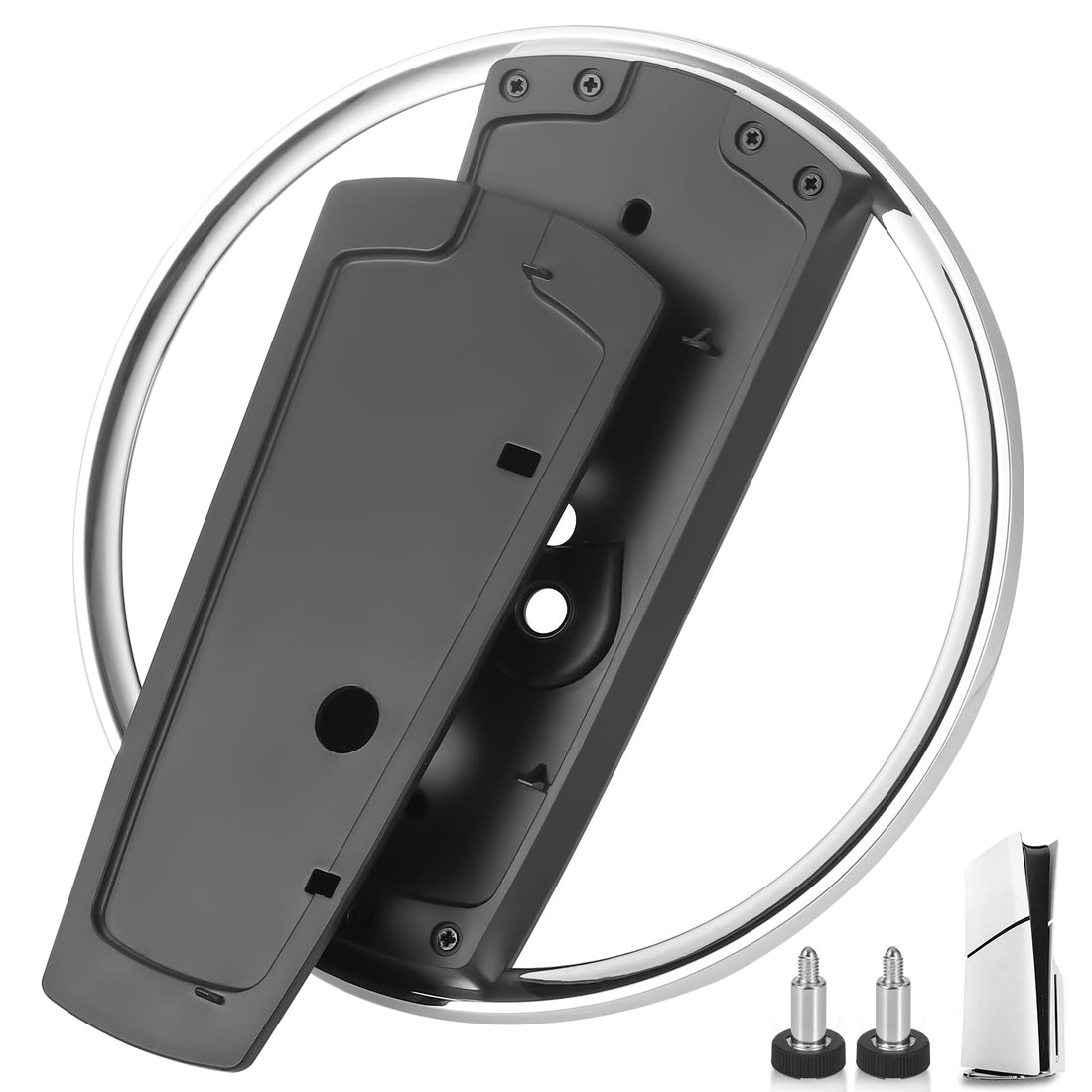 Vertical Stand for PS5 Slim/PS5 Pro/PS5 Standard Consoles, Black Vertical Console Stand with Anti-Slip Pad and Screw, Base Stand for PS5 Slim Accessories, Vertical Stand for PS5 Slim