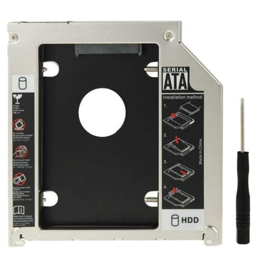 Generic 2.5 Inch SATA HDD Enclosure, Black Plastic, USB, 12.7 MM Thickness