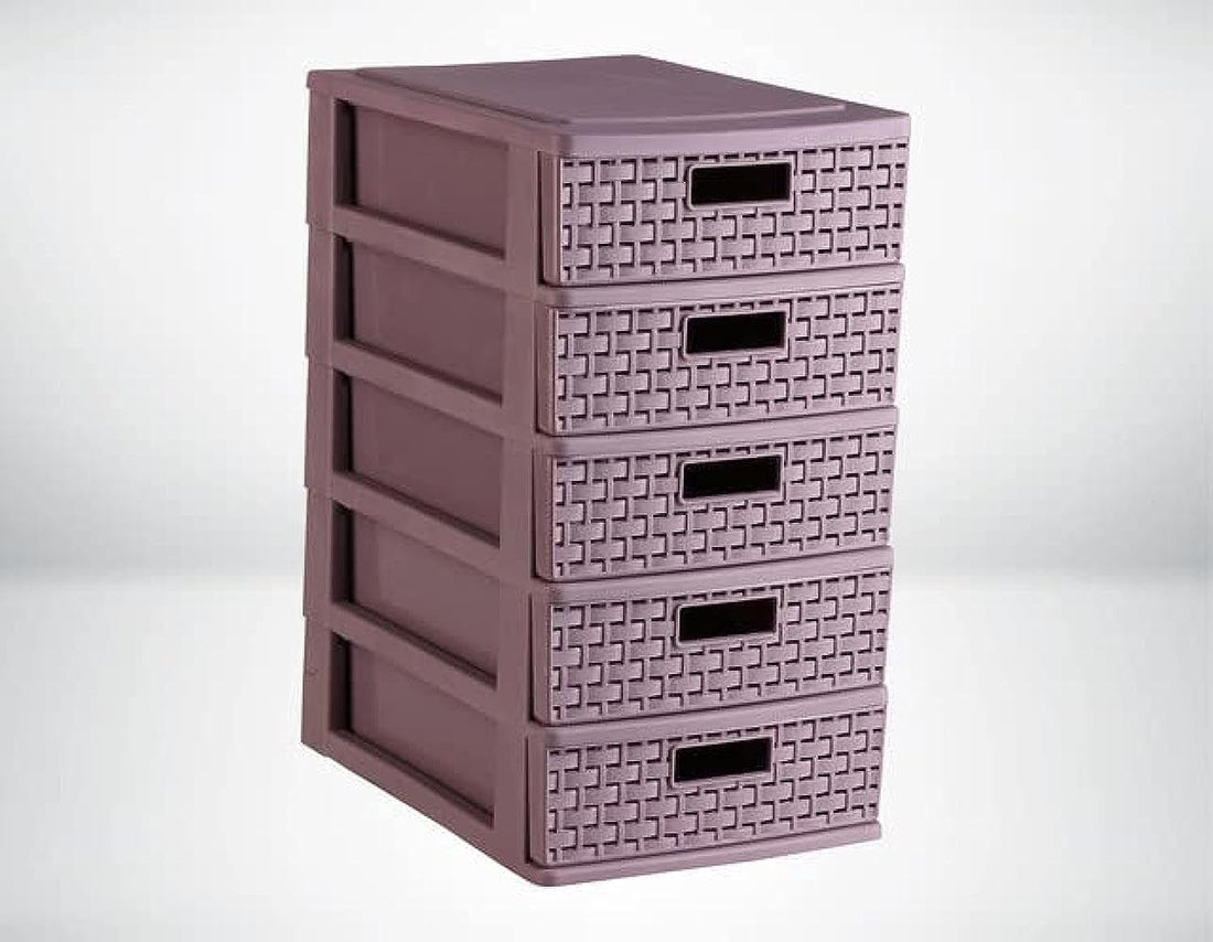 Pentagon Rattan Drawer 24x17x32 Dark Violet Max Plast