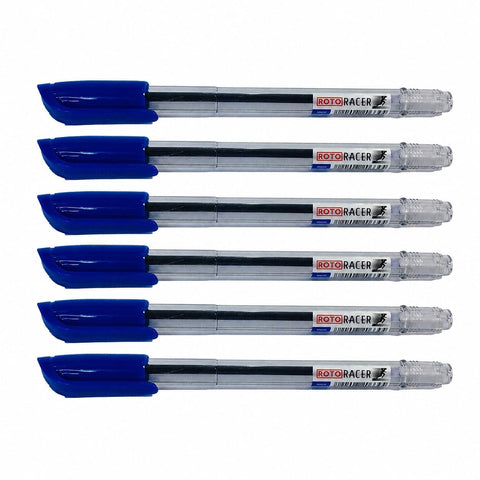 Half Dozen Pocket Pen Roto Racer Blue - Practical Fits All Light and Smooth - 0.7mm - 6 Count