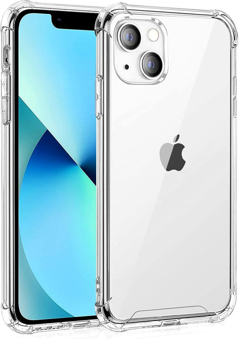 Clear Phone Case Compatible with iPhone 13 and 14, Four Corners Armor Full Body Protection TPU Anti-Yellowing - Clear (iPhone 13 & 14)